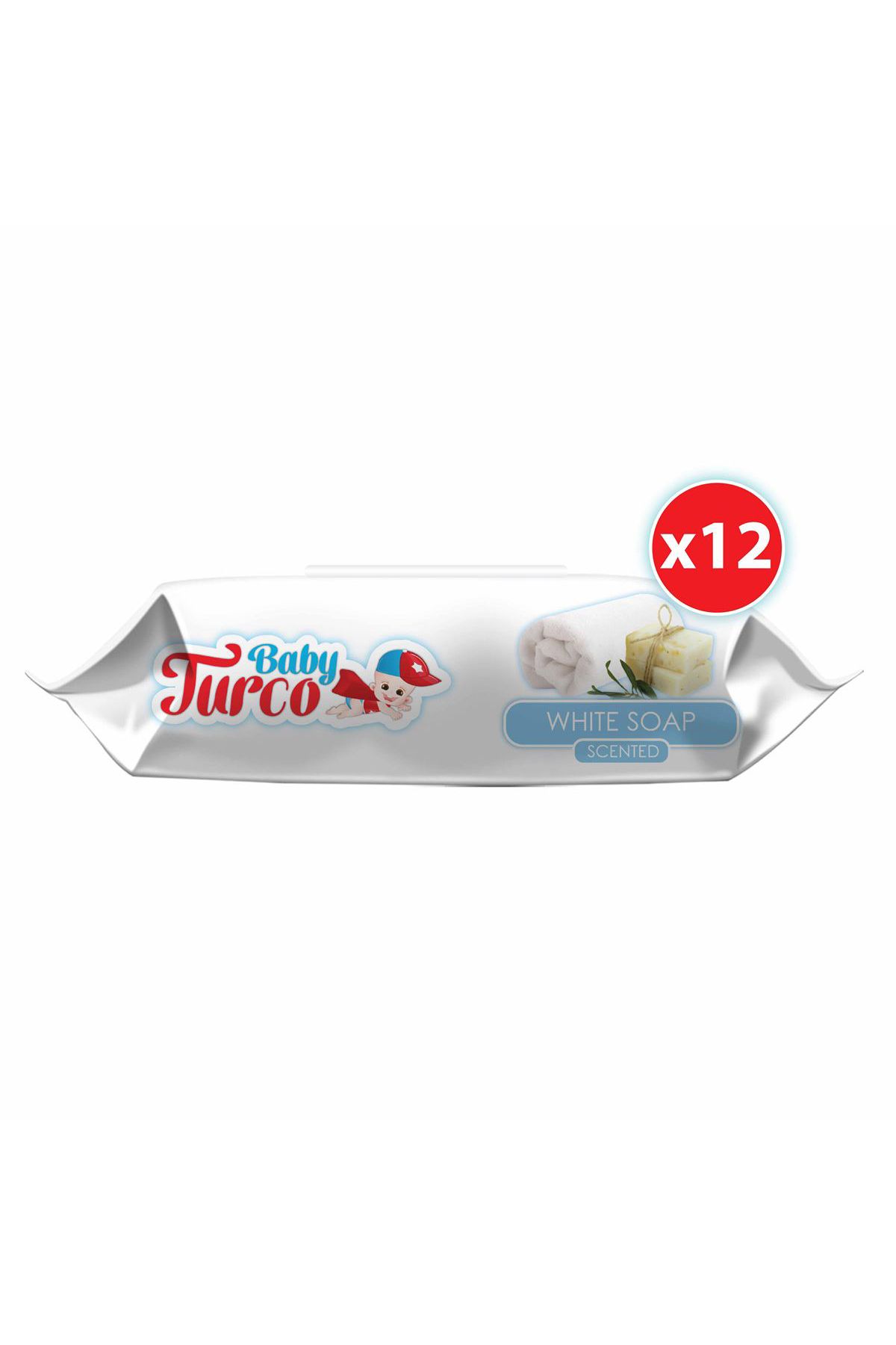 Beyaz Sabun Kokulu Islak Havlu 12x90 Lı